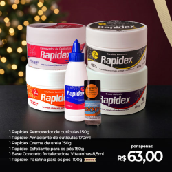 Combo IV - Removedor de cutículas + Amaciante + Creme de ureia + Esfoliante para os pés + Base Concreto fortalecedora